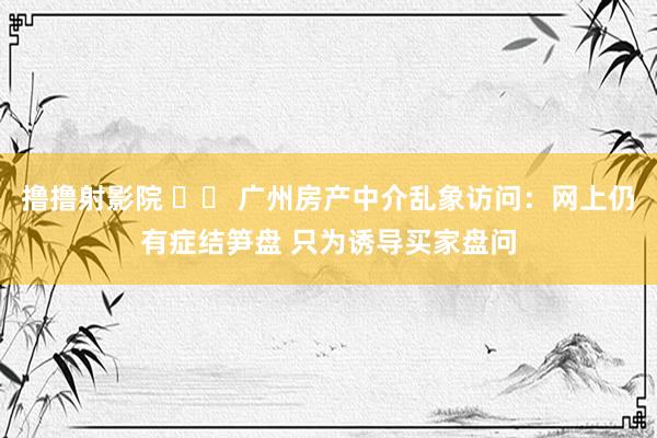 撸撸射影院 		 广州房产中介乱象访问：网上仍有症结笋盘 只为诱导买家盘问