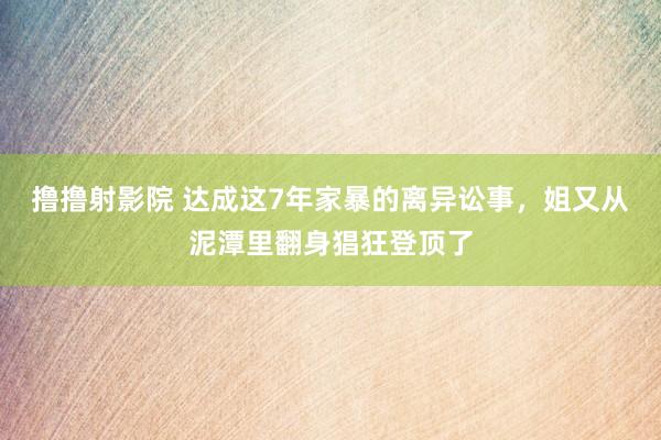 撸撸射影院 达成这7年家暴的离异讼事，姐又从泥潭里翻身猖狂登顶了