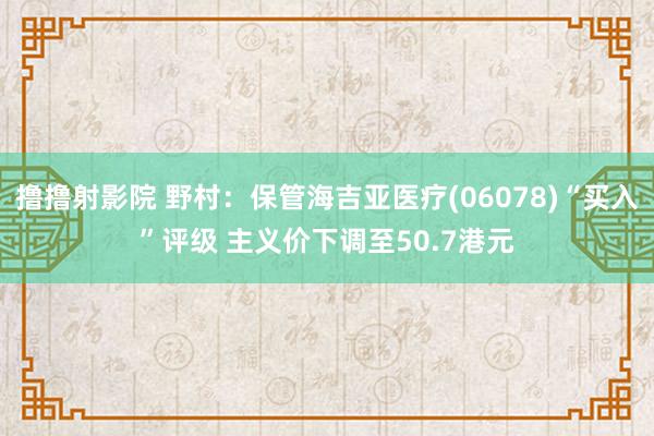 撸撸射影院 野村：保管海吉亚医疗(06078)“买入”评级 主义价下调至50.7港元