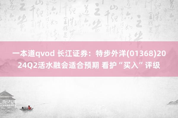 一本道qvod 长江证券：特步外洋(01368)2024Q2活水融会适合预期 看护“买入”评级