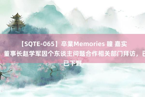 【SQTE-065】卒業Memories 瞳 嘉实基金：董事长赵学军因个东谈主问题合作相关部门拜访，已下野