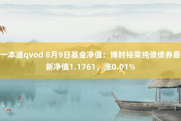 一本道qvod 8月9日基金净值：博时裕荣纯债债券最新净值1.1761，涨0.01%