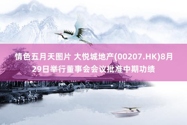 情色五月天图片 大悦城地产(00207.HK)8月29日举行董事会会议批准中期功绩