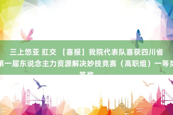 三上悠亚 肛交 【喜报】我院代表队喜获四川省第一届东说念主力资源解决妙技竞赛（高职组）一等奖