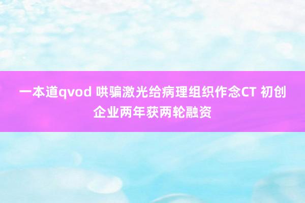 一本道qvod 哄骗激光给病理组织作念CT 初创企业两年获两轮融资